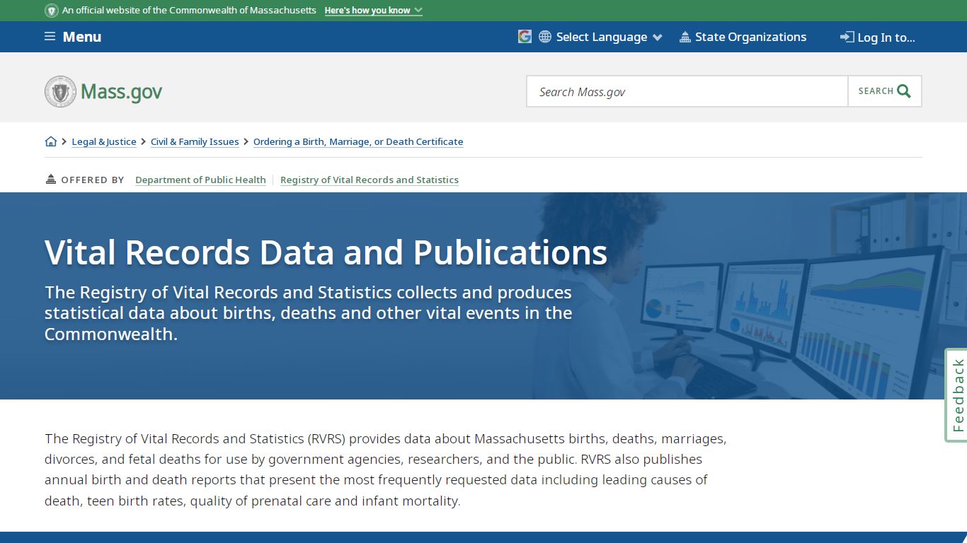 Vital Records Data and Publications | Mass.gov